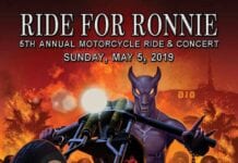Fifth Annual RIDE FOR RONNIE Motorcycle Ride & Concert Set for Sunday, May 5, 2019