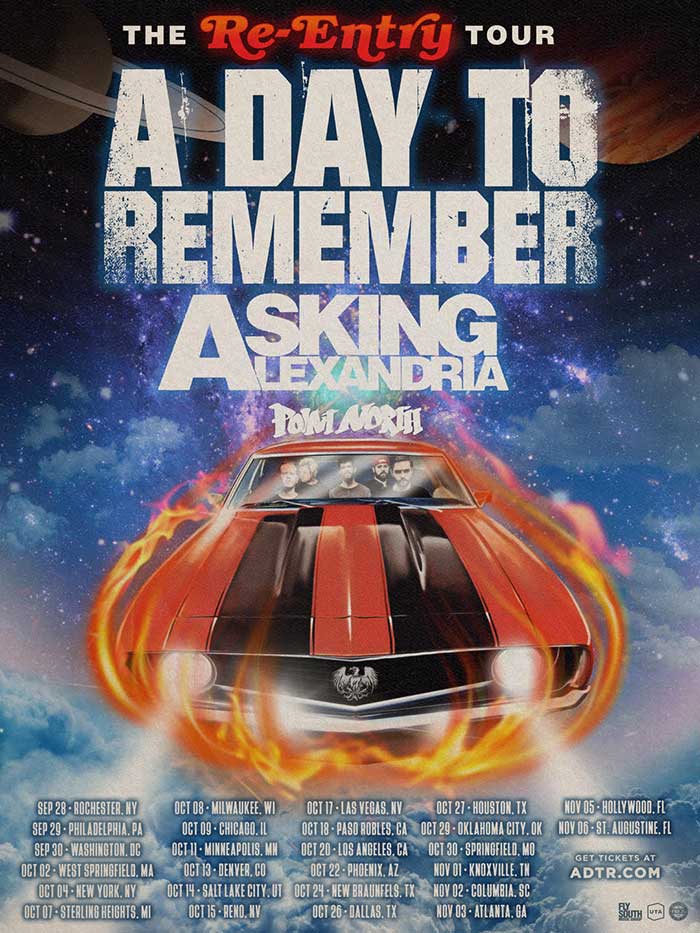 A DAY TO REMEMBER Returns to the Road on “The Re-Entry Tour” This